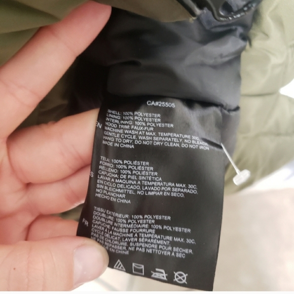 Noize green parka coat with removable faux fur - Picture 4 of 6